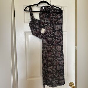 Free People Floral Matching Skirt Set